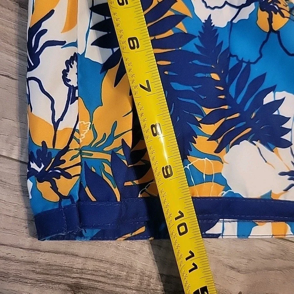 Joe Boxer Swim Shorts Mens 2XL Blue Hawaiian Floral Swim Board Shorts Beach Pool